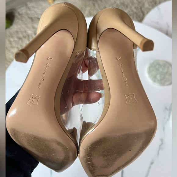 Gianvito Rossi Nude Napa Leather Plexi Heel 105 - Picture 5 of 6